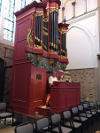 Jan Teeuw op het orgel van de St Bavo in Heemstede